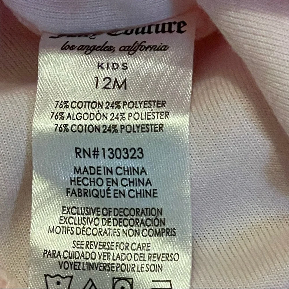 NWT Juicy Couture Velour Pink Baby Girl 12 M Footie Onesie Bodysuit Pajama